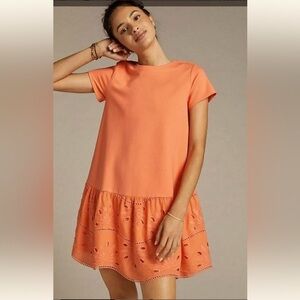 Maeve by Anthropologie Flounced Eyelet Mini Dress Size XS